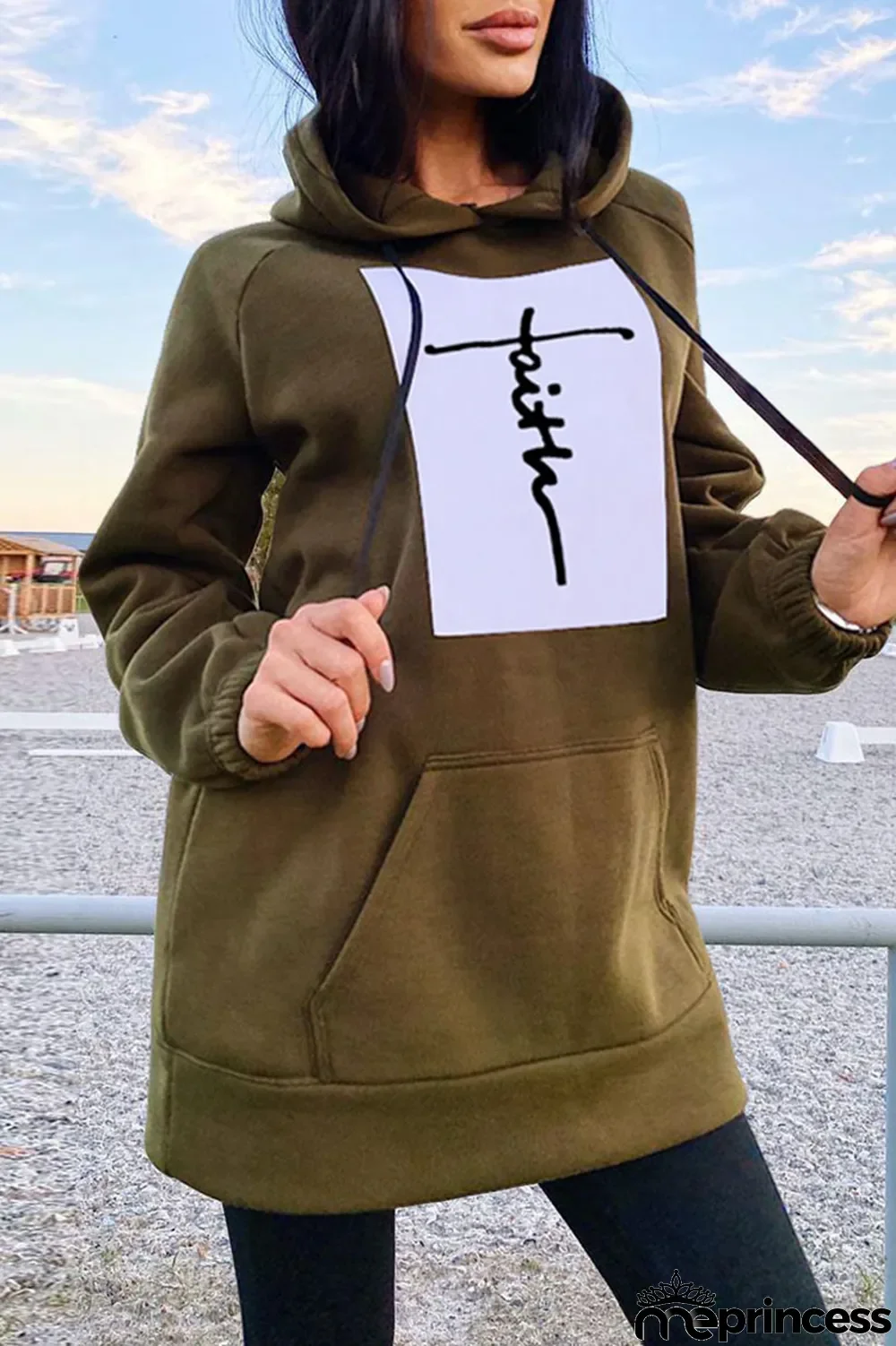 Pink Fashion Casual Print Patchwork Hooded Collar Tops