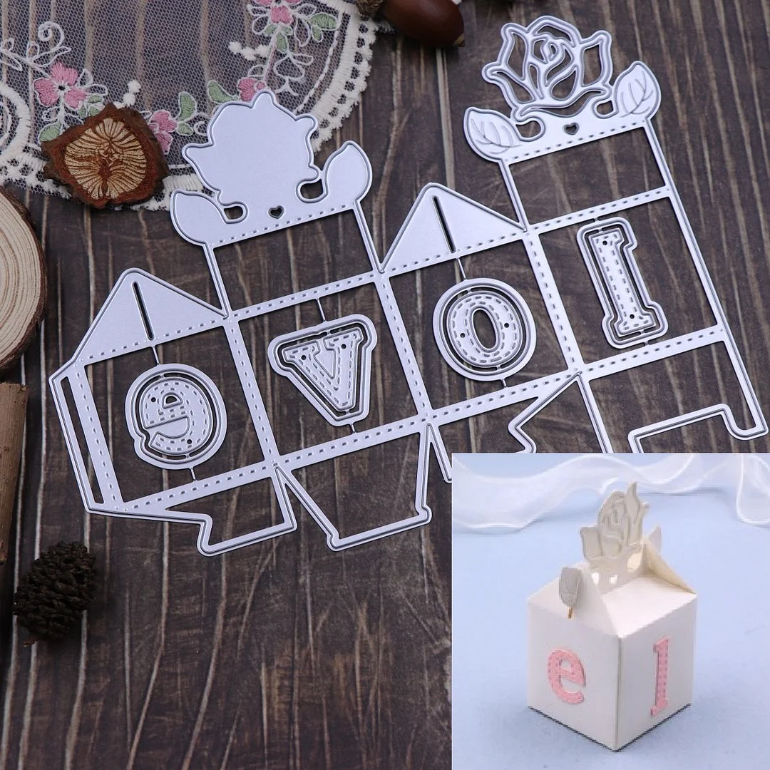 Nigikala Styles of Gift Box Metal Cutting Dies for Scrapbooking DIY Album Production Tool Carbon Steel Craft Box Die Cut 2024 New