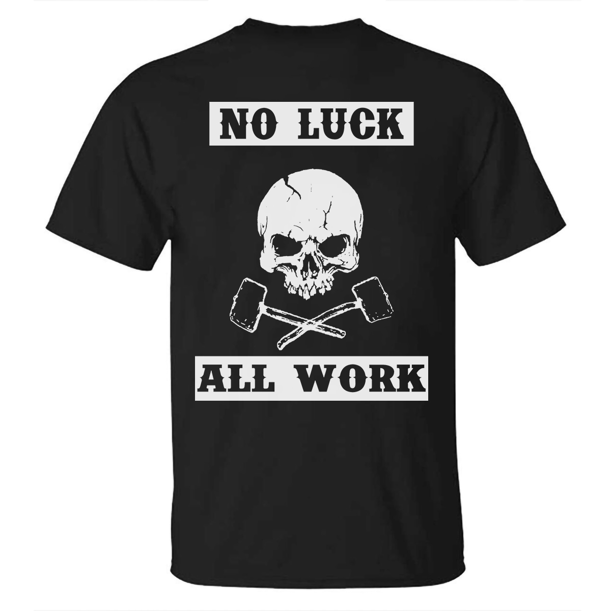 Livereid No Luck All Work Skull Printed T-shirt - Livereid