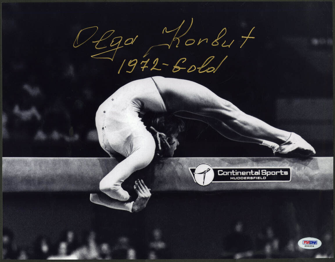 Olga Korbut SIGNED 11x14 Photo Poster painting +1972 Gold Olympic Gymnastics PSA/DNA AUTOGRAPHED