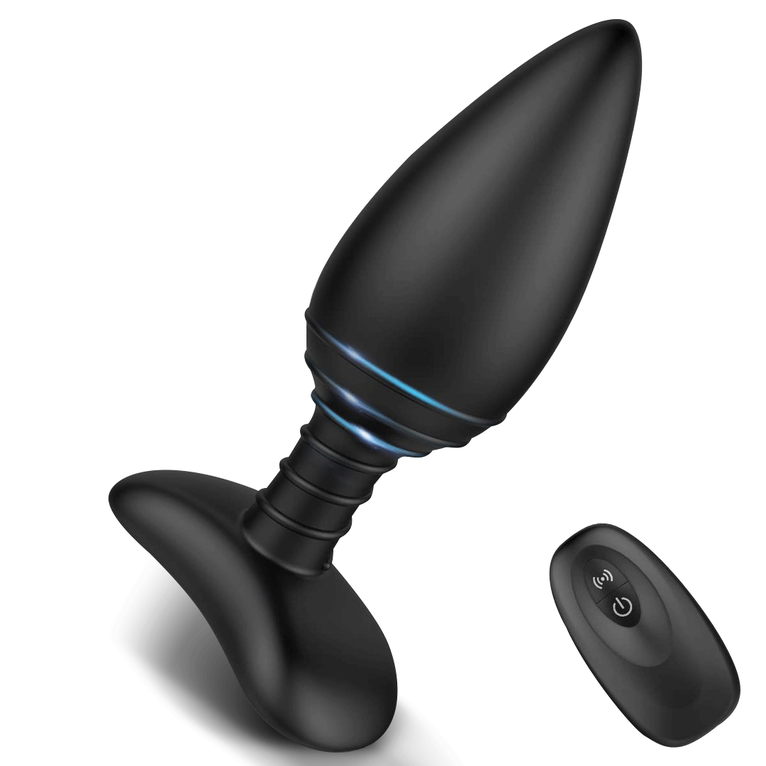 Vibrating Butt Plug, Silicone Rechargeable Anal Vibrator - Rose Toy