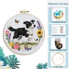 Border Butterfly Full 11CT DIY Stamped Cross Stitch Kits 24x24cm Embroidery Needlepoint Starter Kits with Hoop Cross Stitch Art and Crafts Kits for Beginners Adults Home Decor