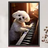 (Big Size)Puppy Playing Piano - 11CT Stamped Cross Stitch - 40*60cm - Dog