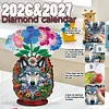 2026 Calendar DIY Diamond Art Kit Flower Wolf Wooden Diamond Painting Calendar