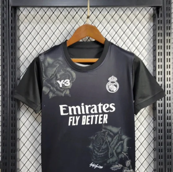 2024-2025 Real madrid Y3 Black Kids Kit Football Shirt Thai Quality