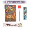 Diamond Painting -DIY Round Drill Independence Day May God Bless America(60*40CM)