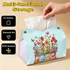 Butterfly Garden DIY PULeather Diamond Painting Tissue Box for Adults Beginners Large Size Diamond Art Paper Storage Holder for Living Room Bathroom Table Decor