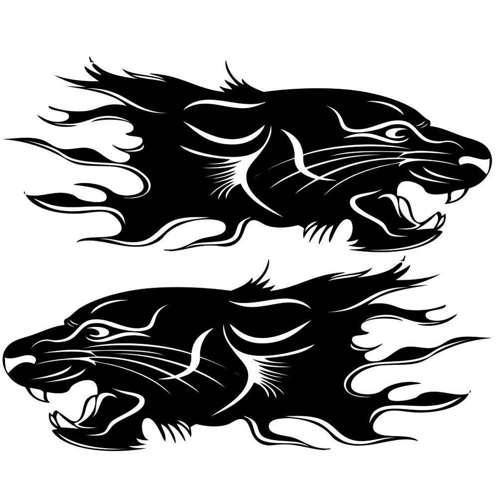 

Lion Totem Car Sticker Set Car Side Body Stickers Automobile Decals Black, 501 Original