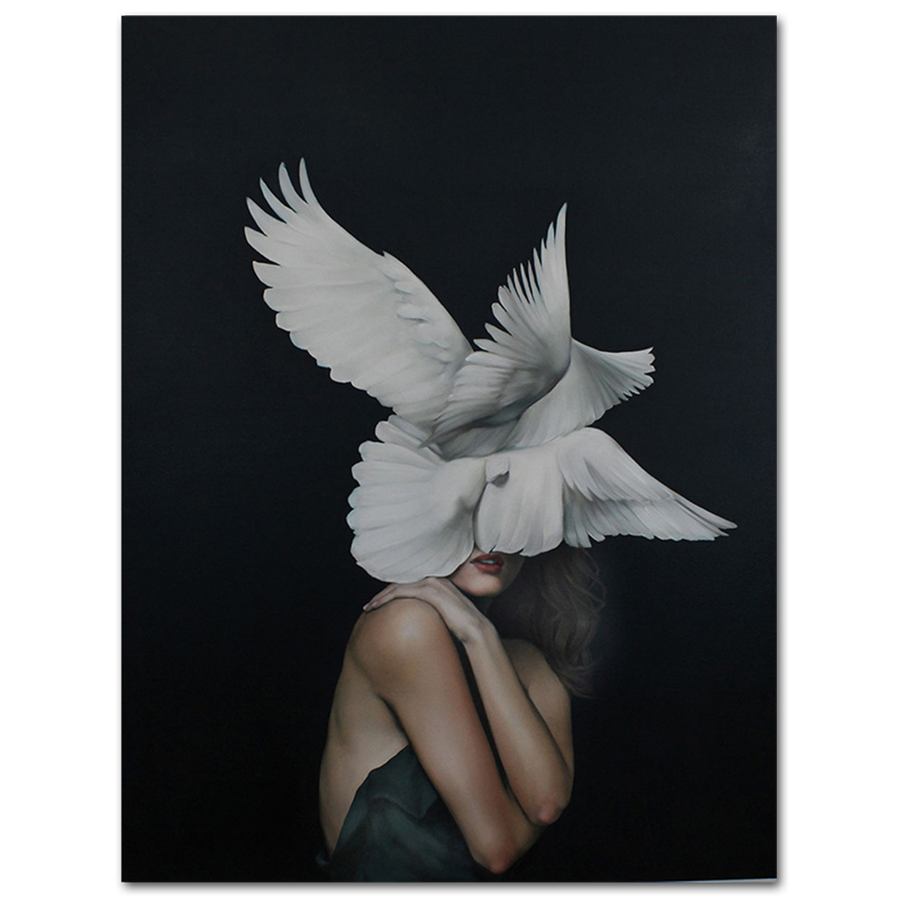 

Nordic Canvas Paint Picture Artistic Beauty Bedroom Wall Print Poster (3, 501 Original