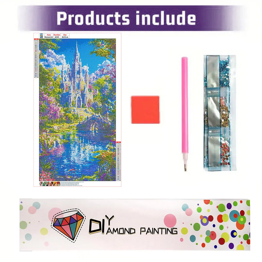 Castle 5D Full Round Drill DIY Diamond Painting Kit for Adults 40x70CM