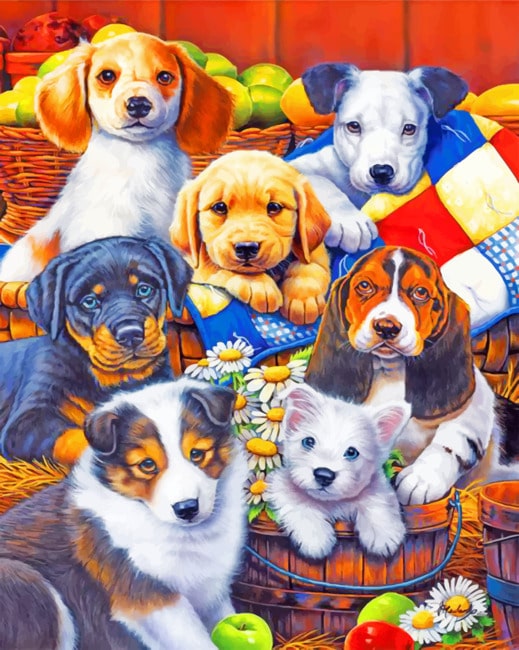 

Dogs Family – Paint By Numbers - 40*50CM, 501 Original