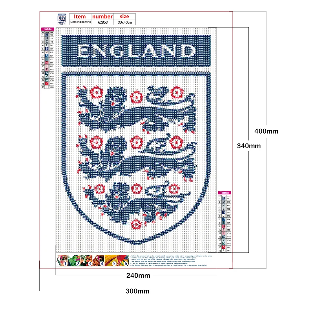 Diamond Painting - Full Round Drill - England FC(Canvas|30*40cm)