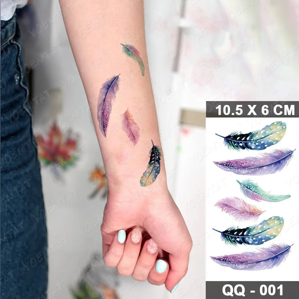Waterproof Temporary Tattoo Sticker Watercolor Dream Catcher Flash Tatoo Feather Arm Wrist Fake Tatto For Body Art Women Men