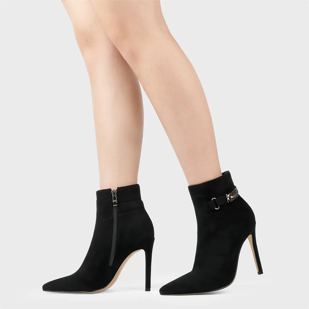 10cm/3.94" Women's Closed Pointed Toe Stilettos Heels Ankle Boots
