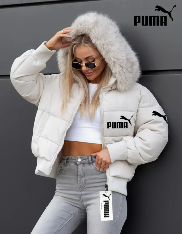 Jednolita kurtka puchowa z kapturem