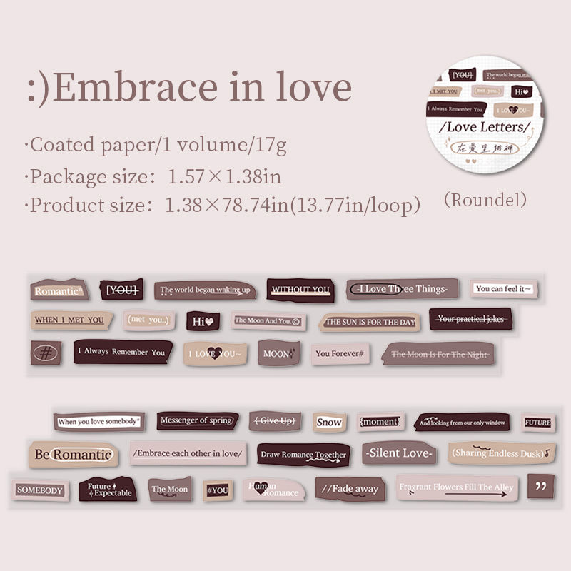 Journalsay A Love Letter From God Series Vintage English Text Waste Tape 