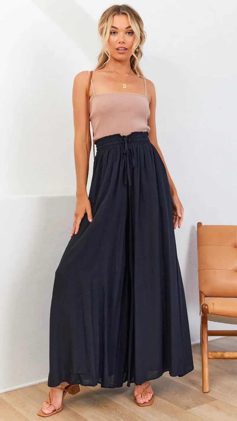 Brownm High Waist Wide Leg Loose Fashionable Women's Trousers
