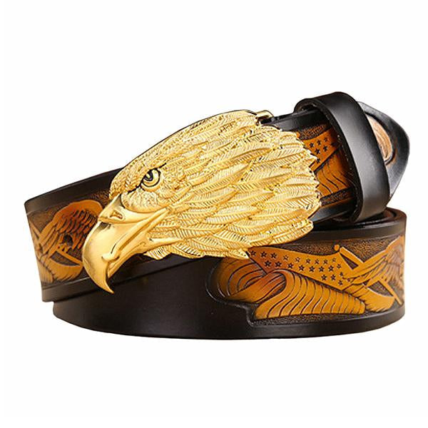 COWHIDE CASUAL EAGLE HEAD BELT 97611482M