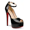 150mm Claasic Red Bottom Heels High Platform Ankle Strap Pumps Party Shoes