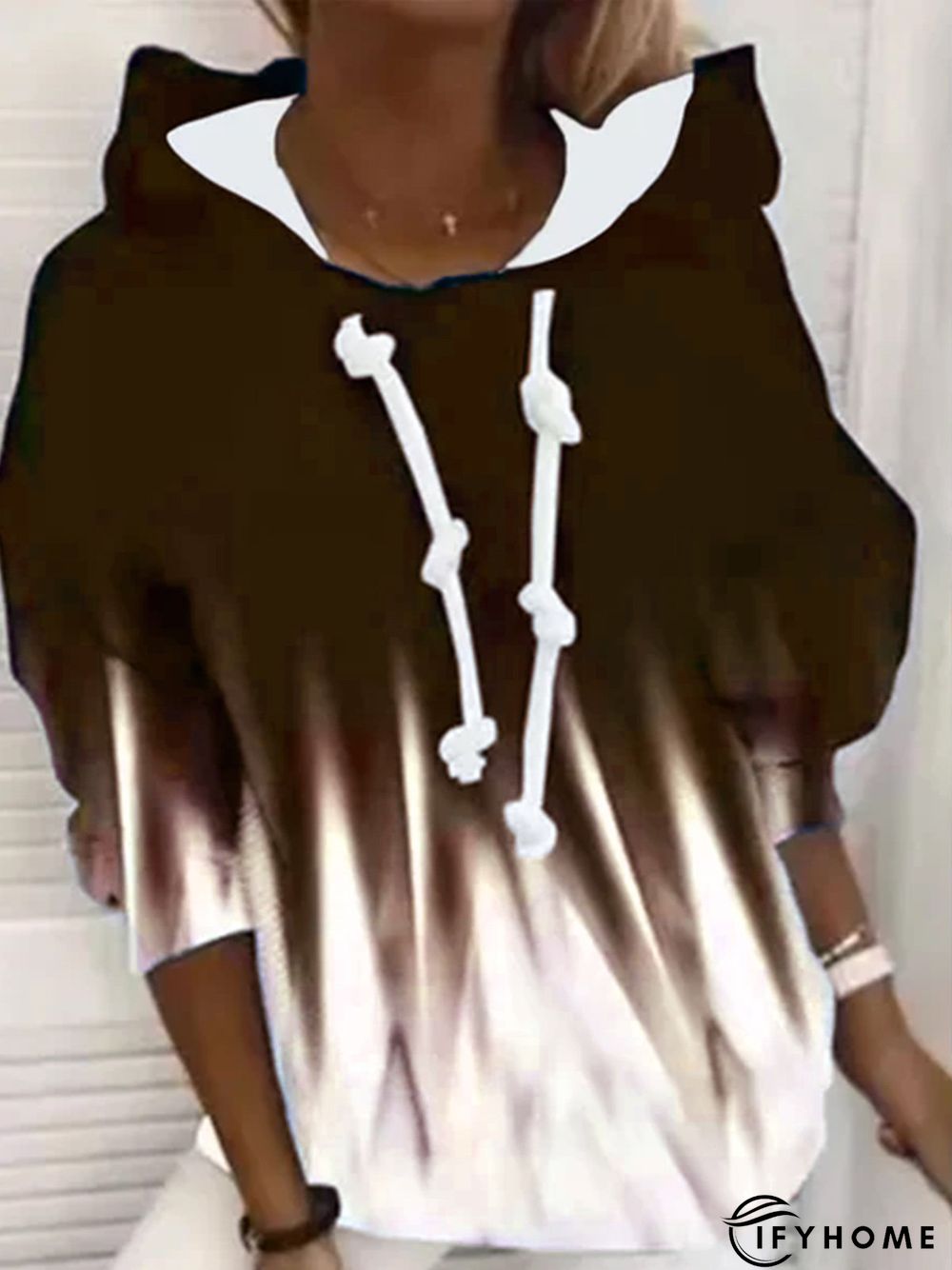 Ombre Long Sleeve Sweatshirt Hoodies Women | IFYHOME