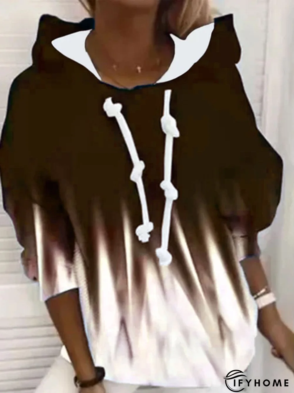 Ombre Long Sleeve Sweatshirt Hoodies Women | IFYHOME