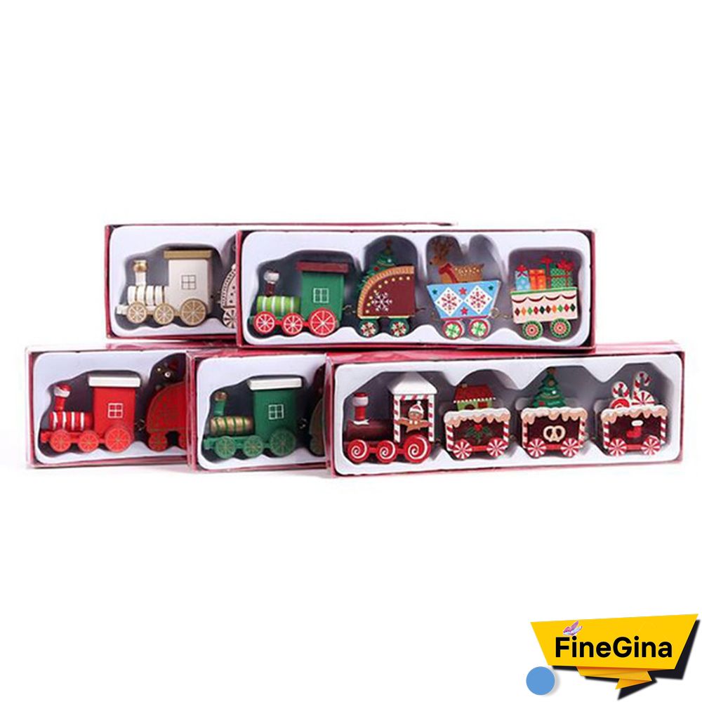 Christmas Decoration Wooden Little Train For Home Decor Christmas Santa Snowman Ornaments New Year Gifts