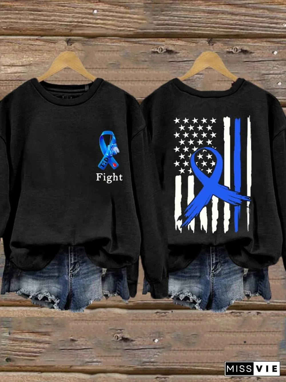 Women's Fight Diabetes America Flag Sweatshirt