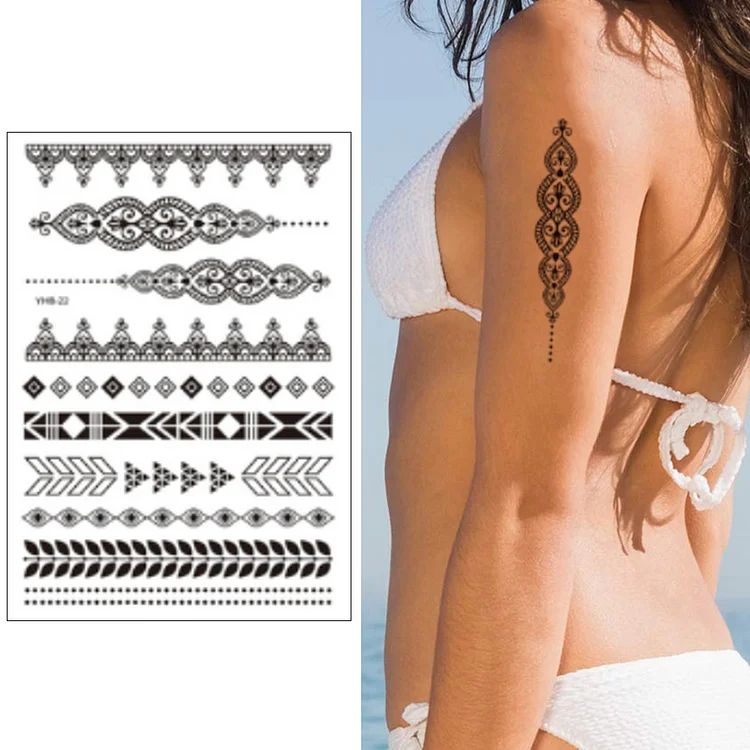 6pcs Glitter Temporary Tattoo Pens Set With 9 Stencils, 2 Diamond