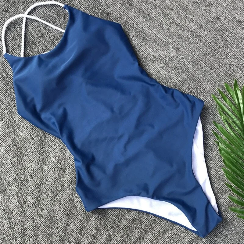 One Piece Swimsuit Women Swimwear Sexy Solid Bathing Suit  Girl Bodysuit Piece Swim wear Monokini Summer Beach Wear Female