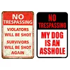 2pcs - No Trespassing-Warning Vintage Metal Tin  Signs(12*16Inch) - Warning