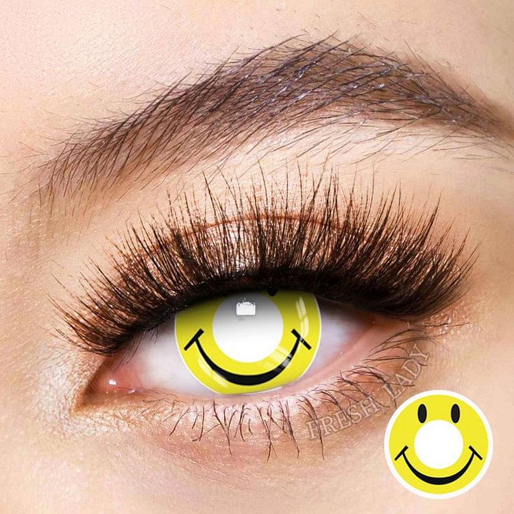 Freshlady Smile Yellow Crazy Contact Lenses