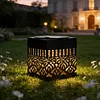 Solar Powered Deck Step Stair Lights Mandalas Theme Waterproof Fence Light Decorative Mandalas Lights for Garden Post Patio Backyard Yard Decor