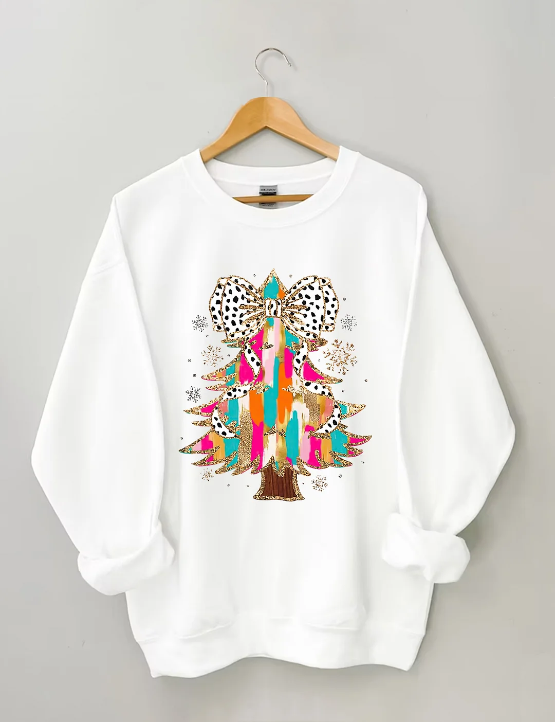 Coquette Glitter Christmas Tree Sweatshirt
