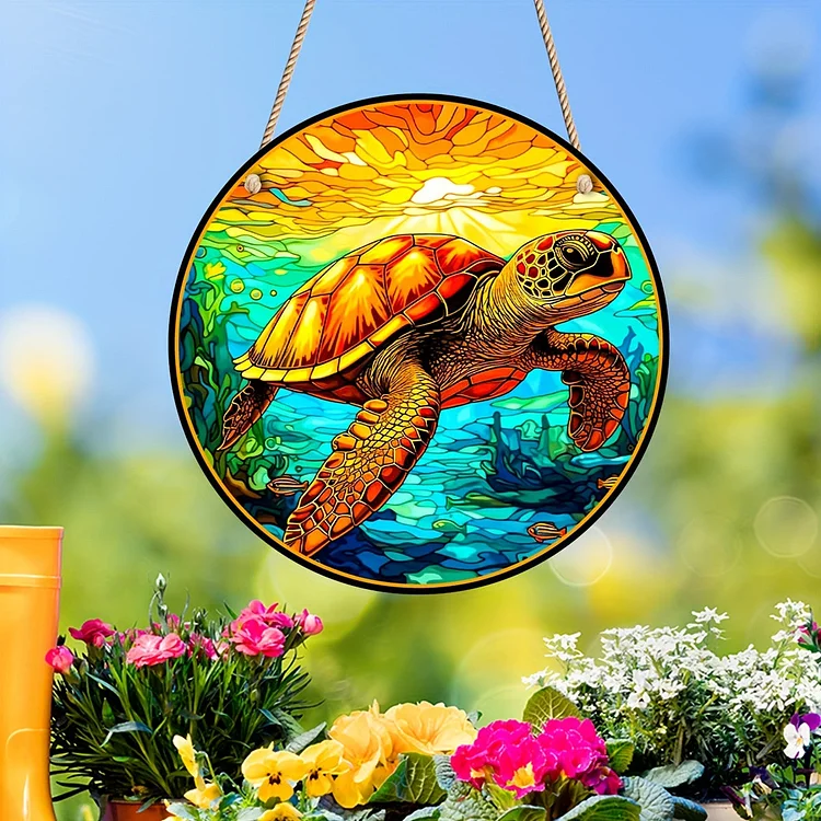 Turtle - Suncatcher Hanging Ornament WH004