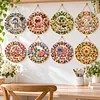 (Monthly Wreath)DIY Diamond Painting Acrylic Hanging Ornament, Double-Sided Printed Door Decoration,Pearl & Special Shaped Drill Art Home Decor