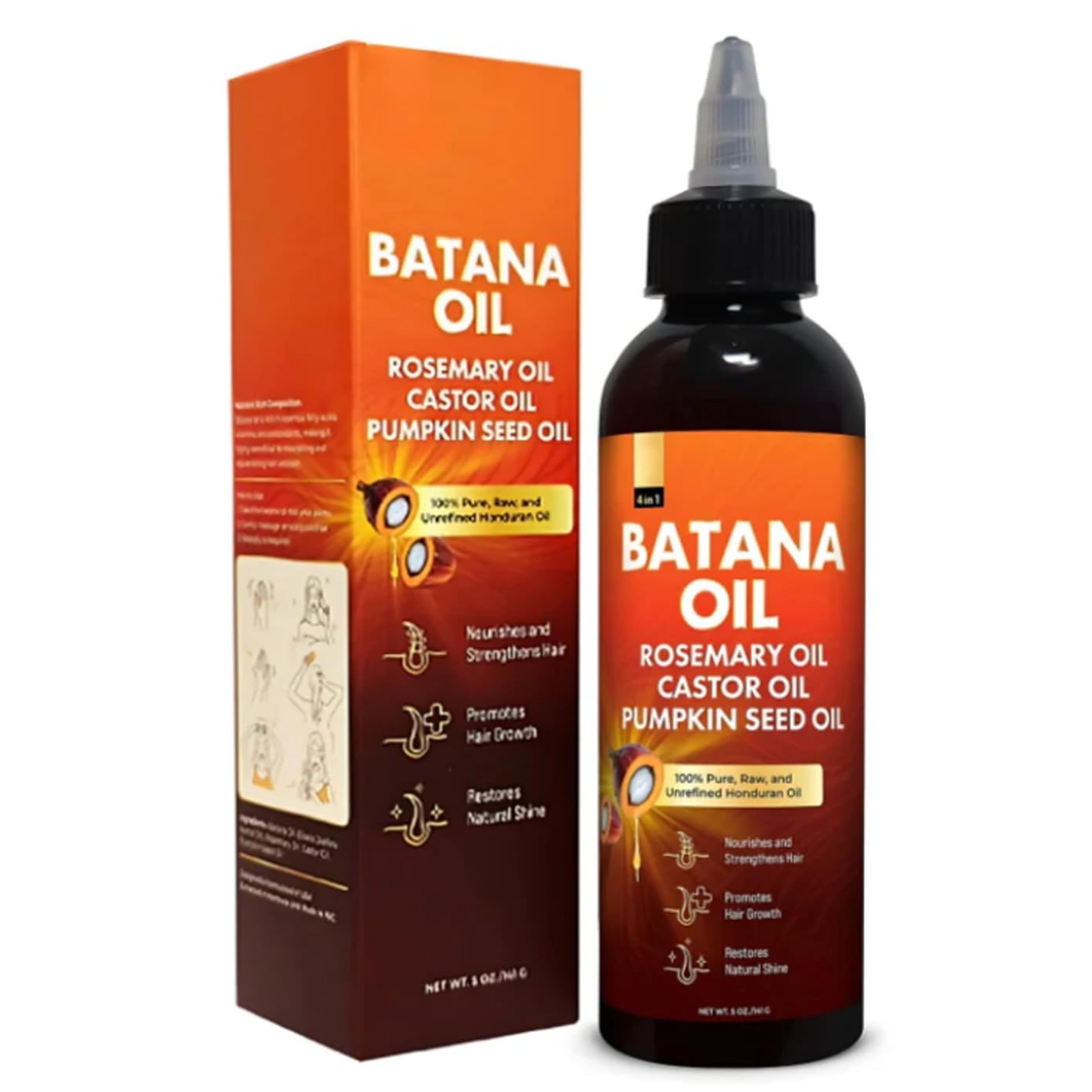 All-in-One Batana Oil (5 oz.) – 100% Pure Honduran Oil with Rosemary, Castor & Pumpkin Seed for Scalp & Hair Health