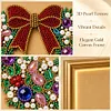 DIY Christmas Pearl Painting Lighted Wall Art ,Diamond Painting LED Picture with Inner Frame, Handmade Beaded Christmas Decor with Warm Glow Lights, Holiday Home Decoration Gift for Living Room Bedroom