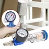 Air Pressure Regulator Gauge & Mini Inline Air Filter Separator JP/EU/US Adapter