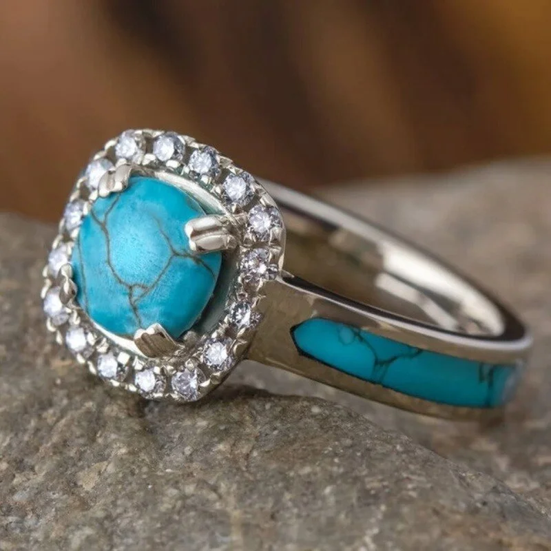 Delicate Metal Painted Rings Set with Zircon Ladies Engagement Party Rings Bridal Wedding Luxury Jewelry