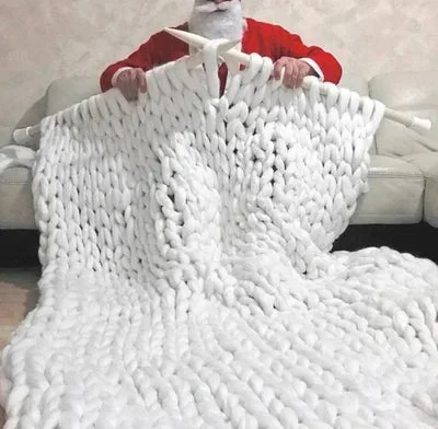 Hand-knitted Blanket Thick Woollen