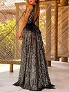Plunging Polka Dot Empire Maxi Dress