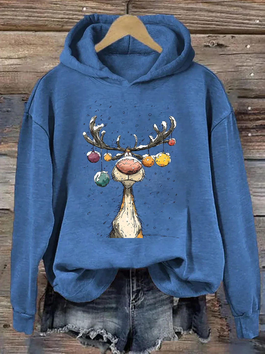 Vintage Reindeer Hoodie