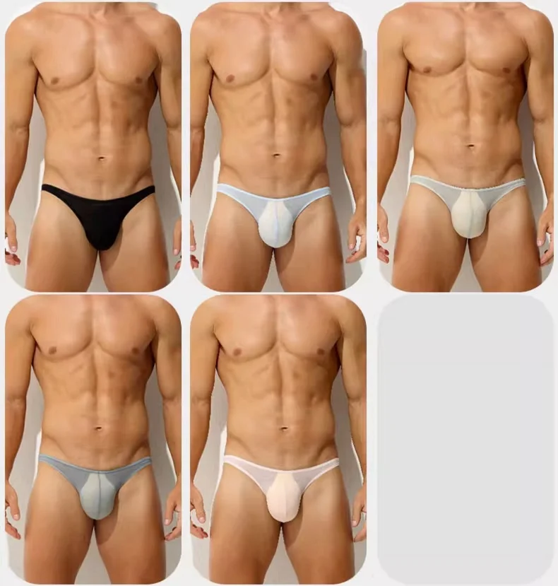 Men S Ultra Thin Ice Silk U Convex Pouch Sexy Transparent Mesh Thong