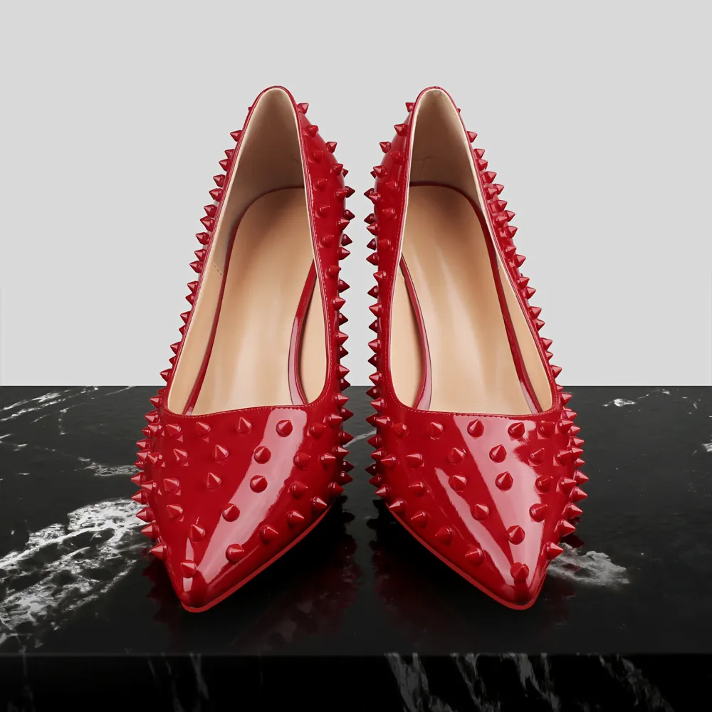 100mm/120mm Women's Red bottom High Heels Red Rivets Party Pumps High Heel Shoes