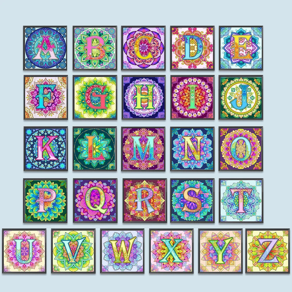 Diamond Painting - Full Round Drill - Mandala Letter(Canvas|30*30cm)