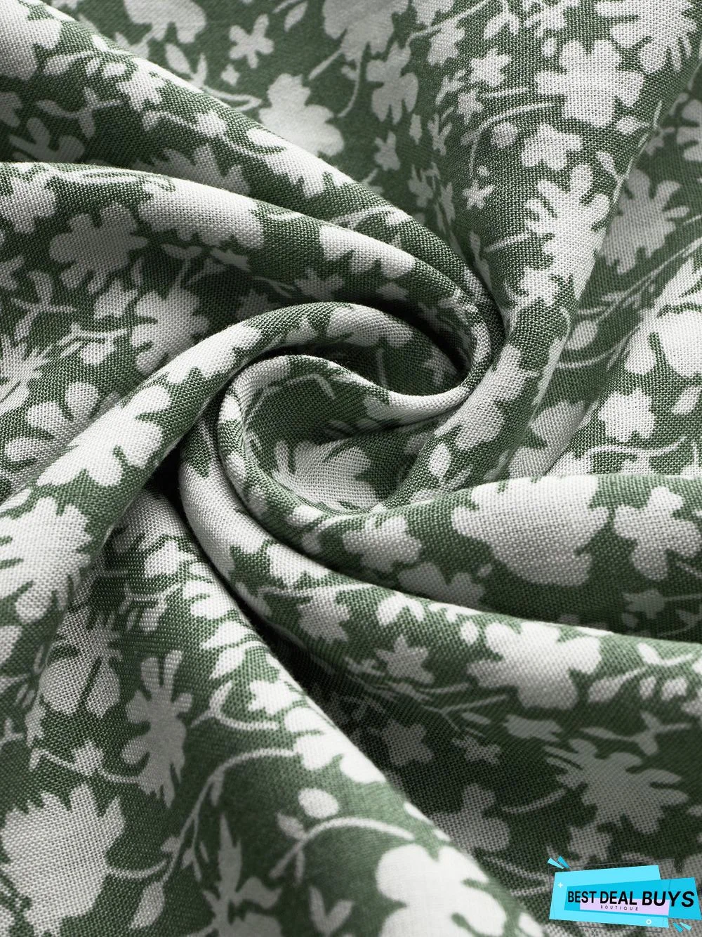 Boho Floral Print Short Sleeve Knee Length Dress