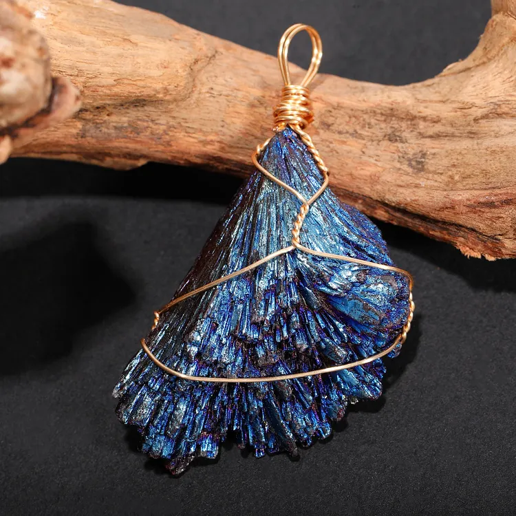 Raw Black Tourmaline Feather Pendant | Handmade Wire-Wrapped Charm