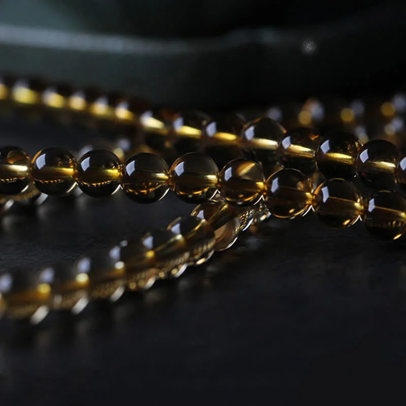 Natural Citrine Amber 108 Mala Beads Peace Buckle Red Agate PiXiu Protection Charm Bracelet