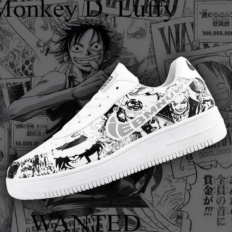Luffy Black and White Low Top Sneakers