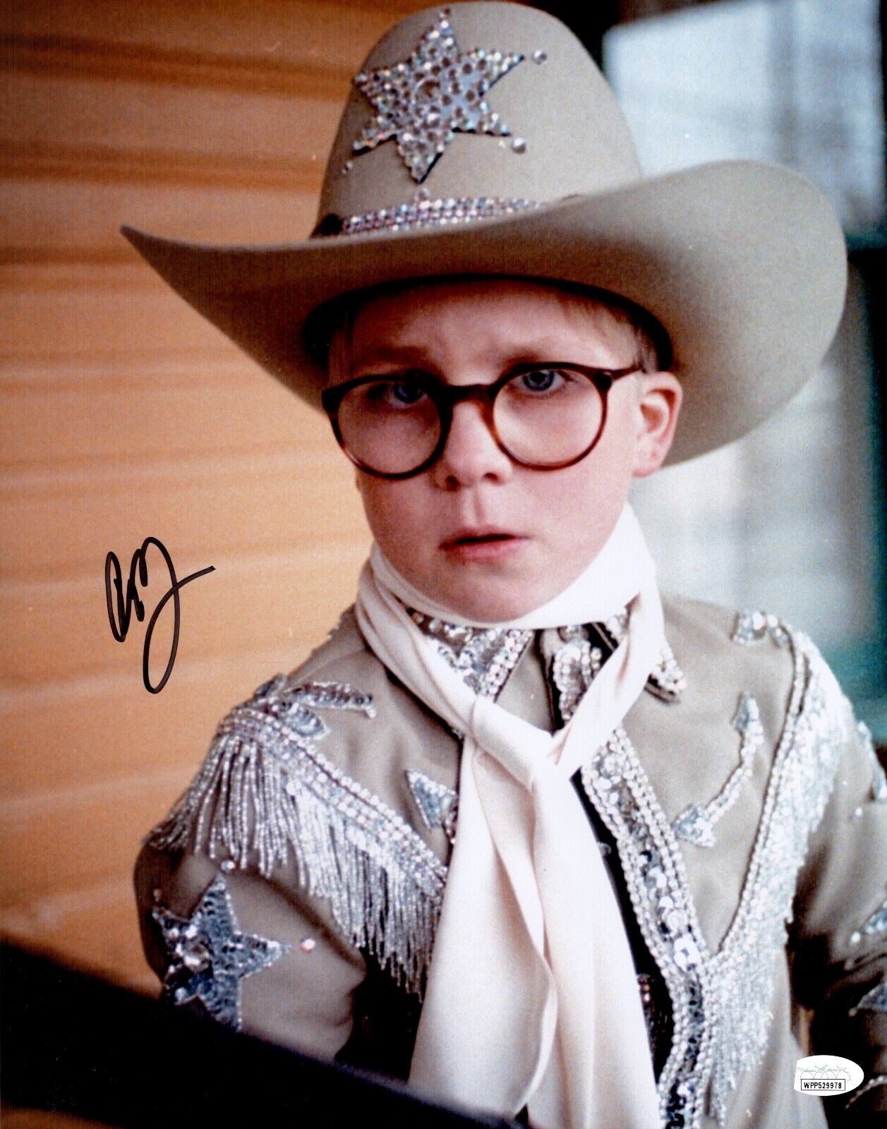 PETER BILLINGSLEY Signed 11x14 A CHRISTMAS STORY Photo Poster painting WITNESS Autograph JSA COA